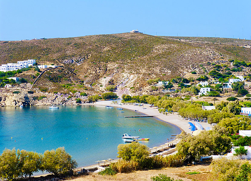 The best beaches on Patmos. Kambos beach.