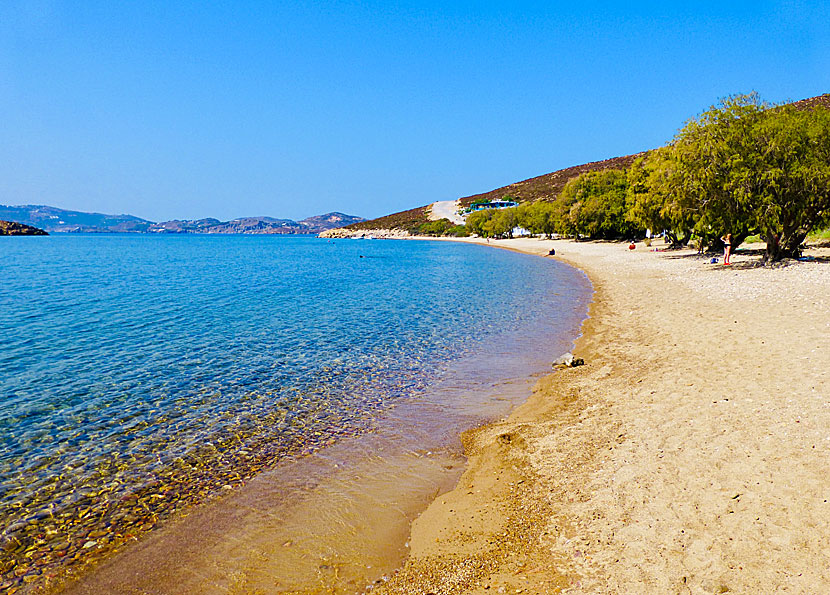 The best beaches on Patmos. Livadi Geranou beach.