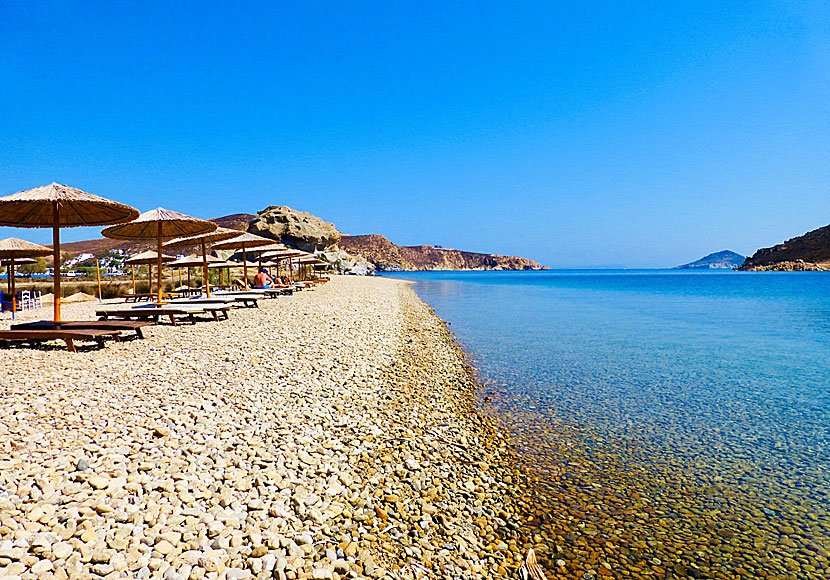 The best beaches on Patmos. Petra beach.