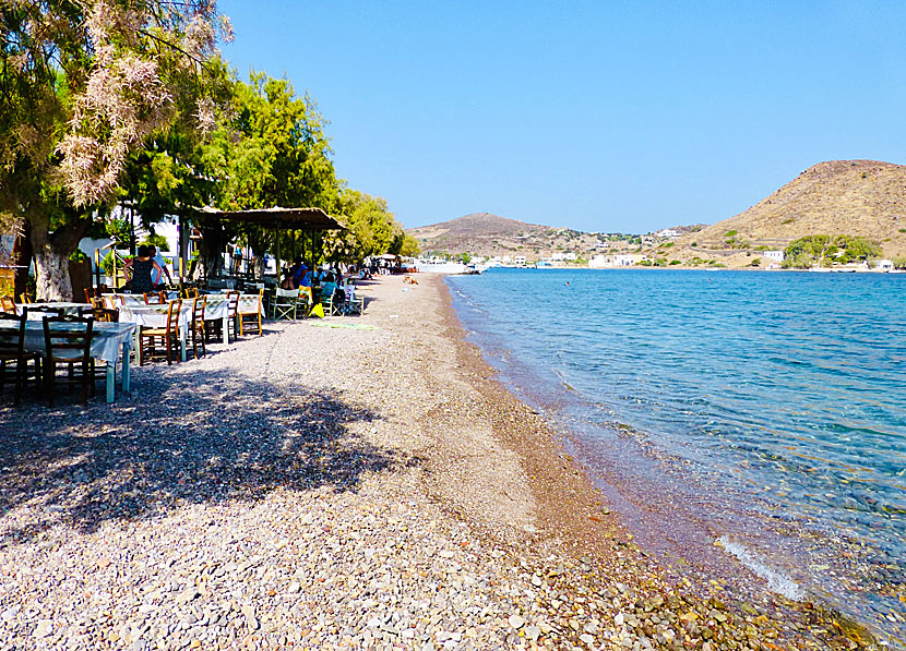 The best beaches on Patmos. Skala beach.