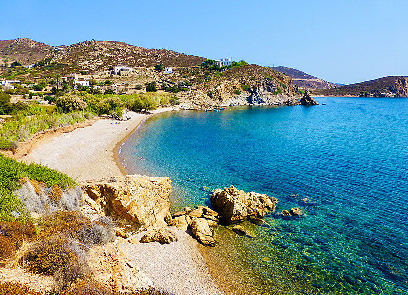 The best beaches on Patmos. Vagia beach.