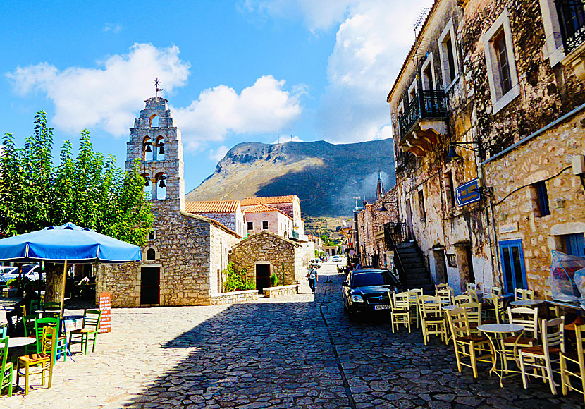 Churches in the village of Areopoli in southwestern Peloponnese.