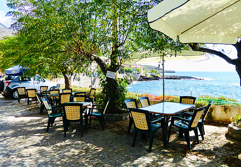 Café along the seafront promenade in Trachila.