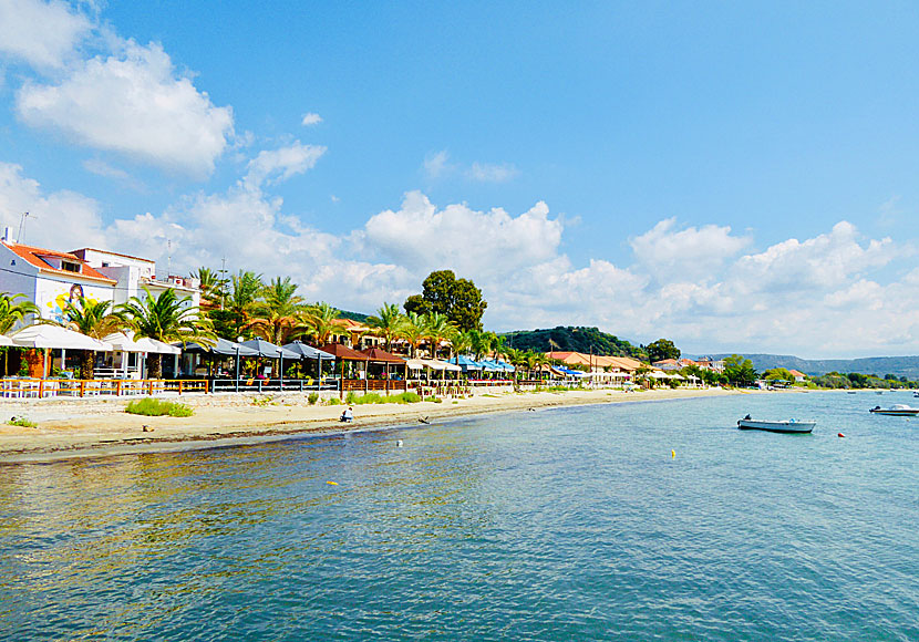 The promenade in Gialova north of Pylos on the Peloponnese peninsula.