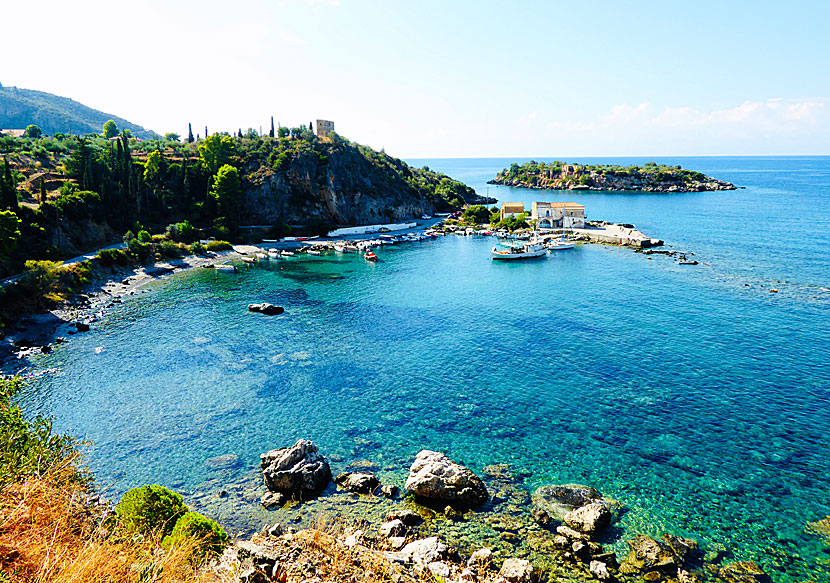 The small boat harbor in Kardamili where Staffan Stolpe lived for three years.