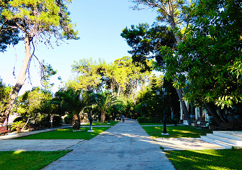 The beautiful peaceful park in Koroni Castle.