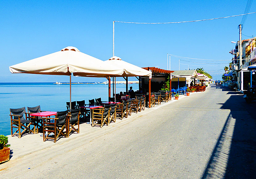 The harbor promenade in Koroni.