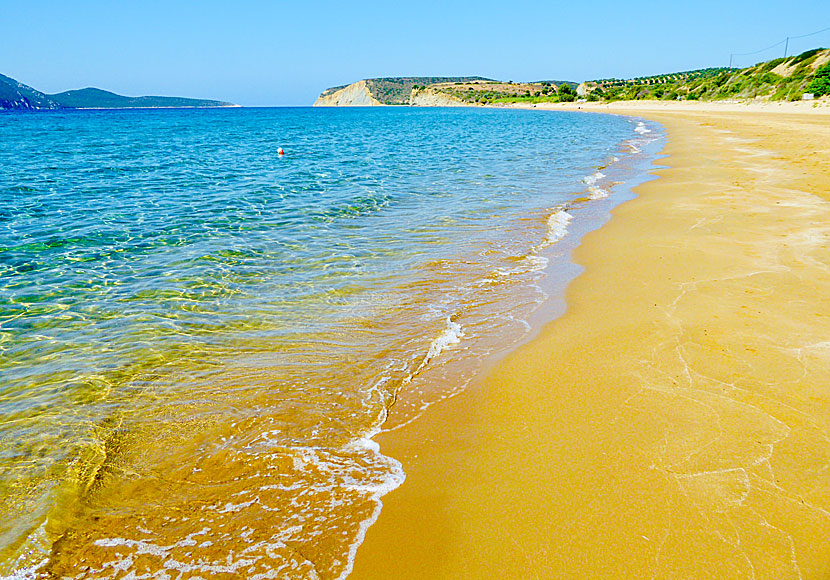 Don't miss Lampes beach when you travel to Methoni on the southwestern Peloponnese in Greece.