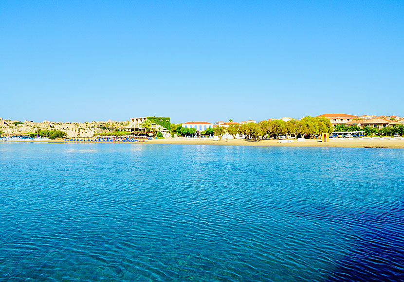 Methoni beach and parts of the Castle of Methoni and a bit of the village Methoni.