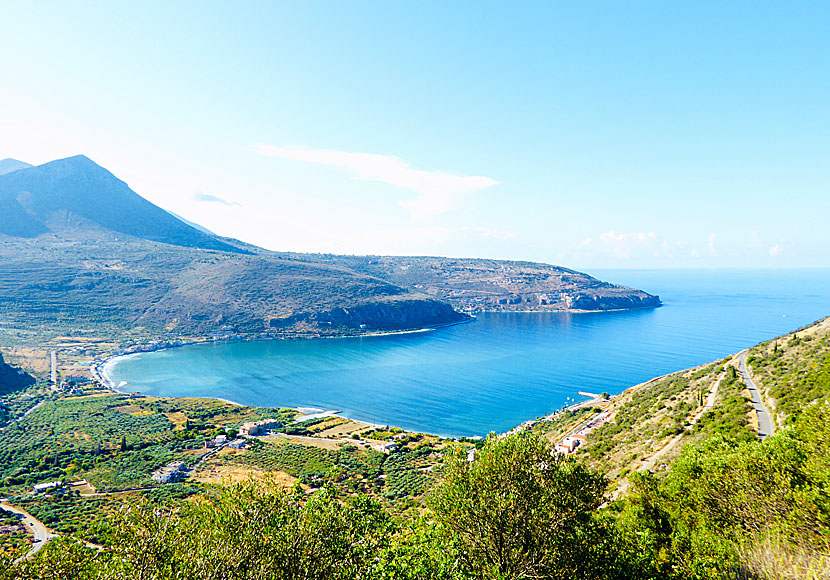 Neo Itilo village and beach near the villages of Stoupa, Agios Nikolaos, Trachila, Limeni and Aeropoli in the Peloponnese.