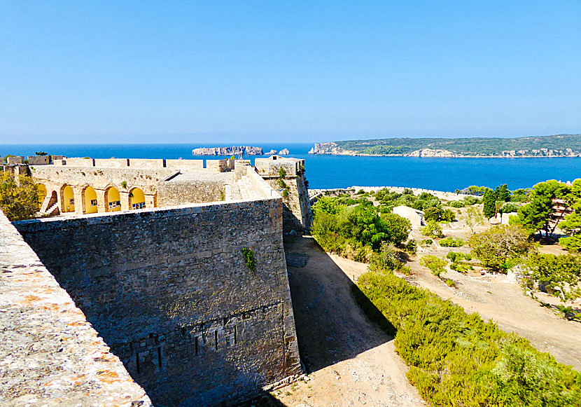The inner and outer courtyard of the Niokastro fortress in Pylos.