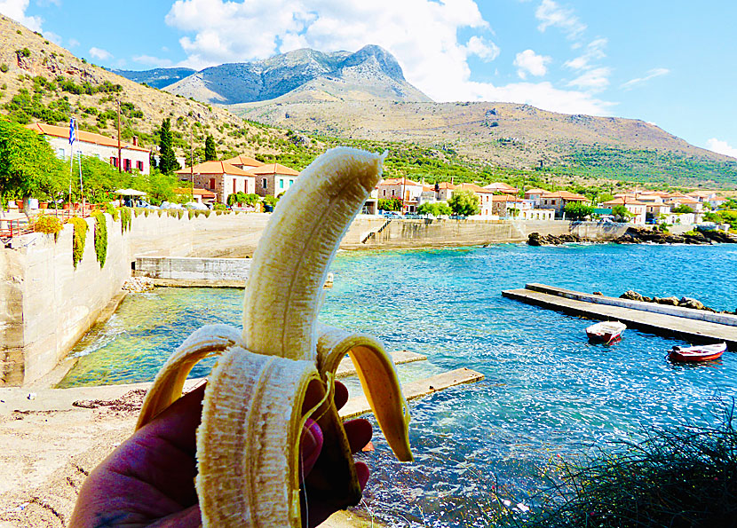 There are no shops in Trachila so bring your own food and drinks if the taverna is closed.
