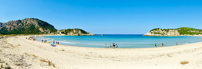 Panoramic image from Voidokilia beach.