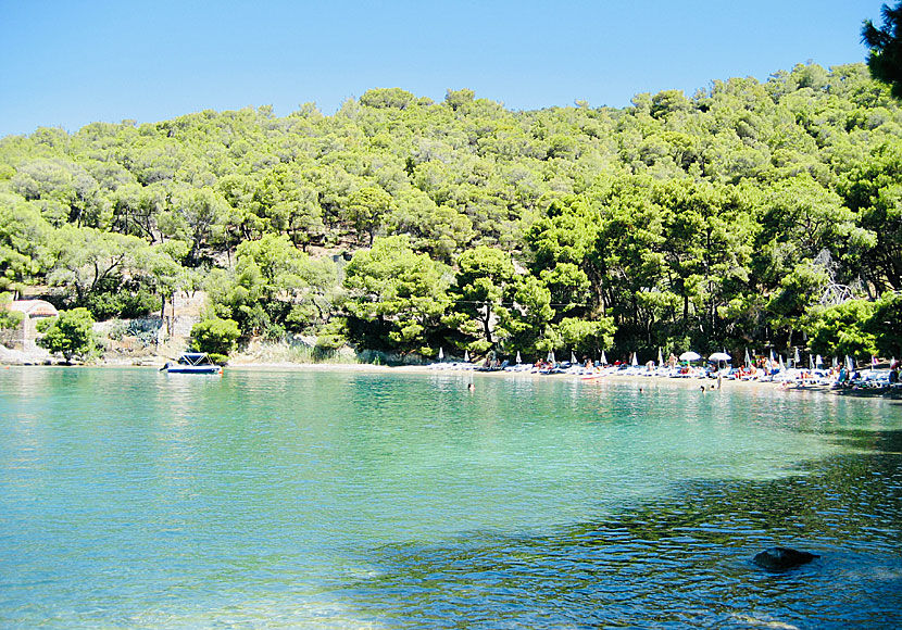 Love bay beach is Poros best beach.