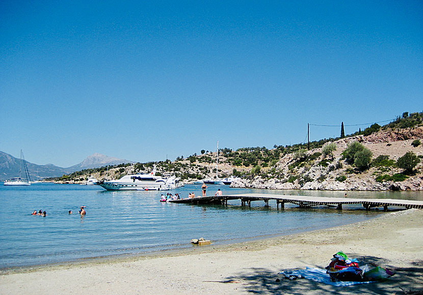 The best beaches on Hydra. Russian bay  beach.