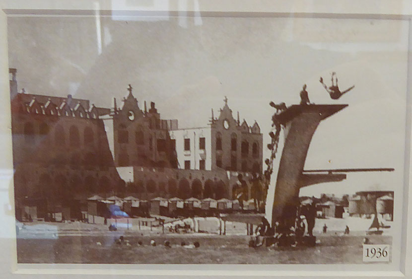 The diving tower on Elli beach in Rhodes town was built in 1936.