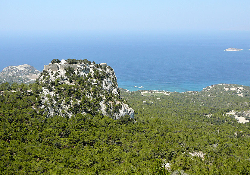 Fourni beach is located below Monolithos Castle in western Rhodes.