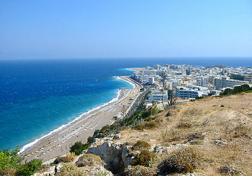 Windy beach seen from Monte Smith on Rhodes.