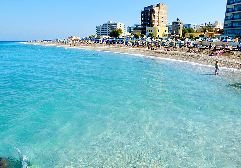 Windy beach in Rhodes town.