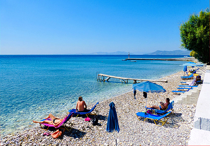 The pebble beach in Balos on  Samos.
