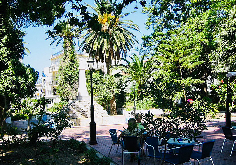 Café Museum outside the Archaeological Museum in Samos town Vathy.