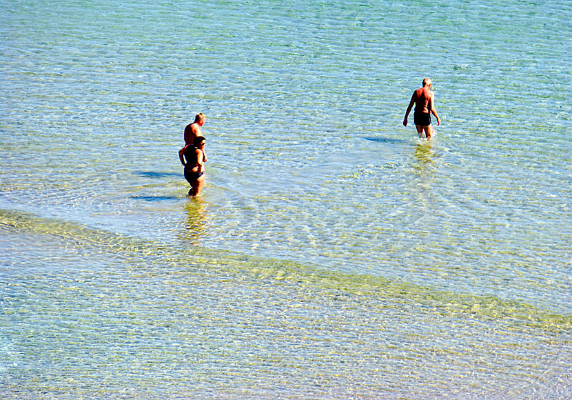 Shallow and child-friendly sandy beaches on Samos in Greece.