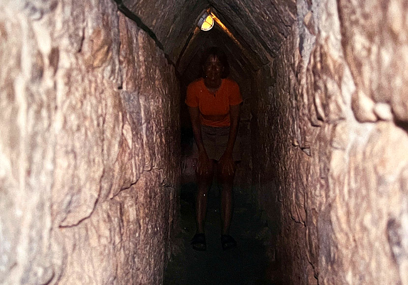 Eupalino's water tunnel above Pythagorion is not for people who suffer from claustrophobia.