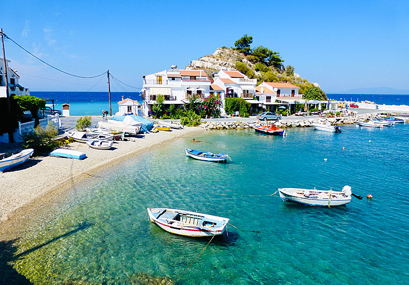 A small beach and a well-known motif in Kokkari on Samos.