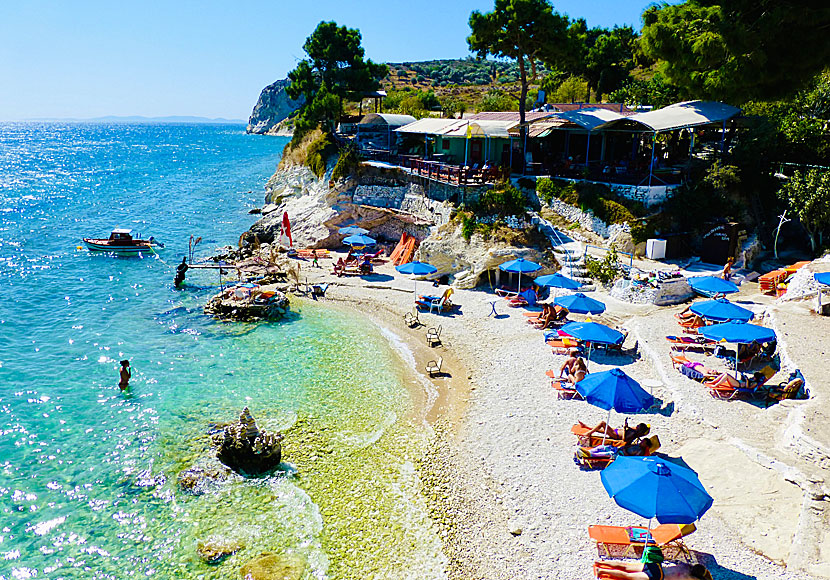 The spectacular Pappa beach near Ireon and Heras Temple on Samos.