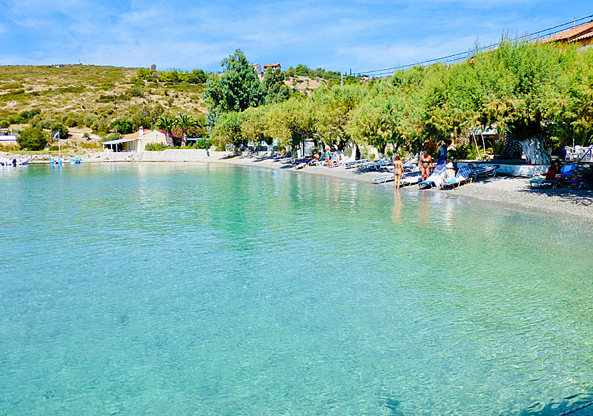 The beach in Posidonio. Samos.