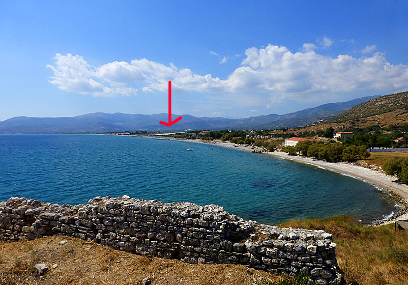The airport on the beach in Potokaki on Samos in Greece.