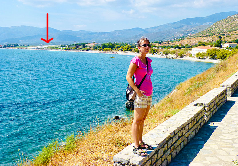 The airport on the beach in Potokaki on Samos in Greece.