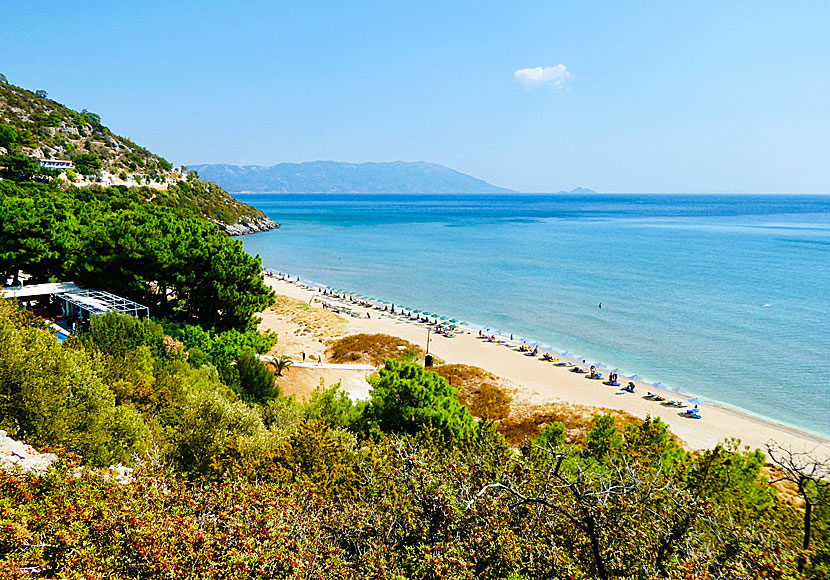 Paris Restaurant and Psili Ammos Restaurant above Psili Ammos beach on western Samos.