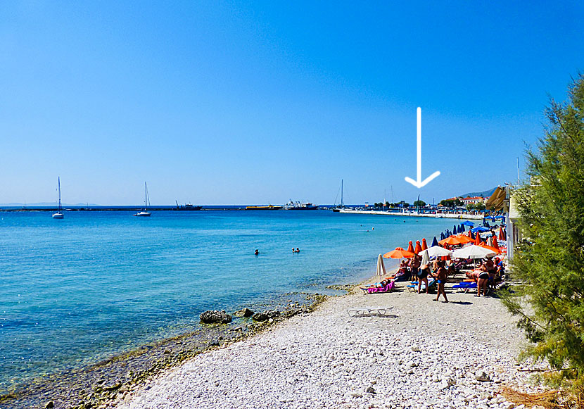 Taverns and restaurants at Remataki beach in Pythagorion.