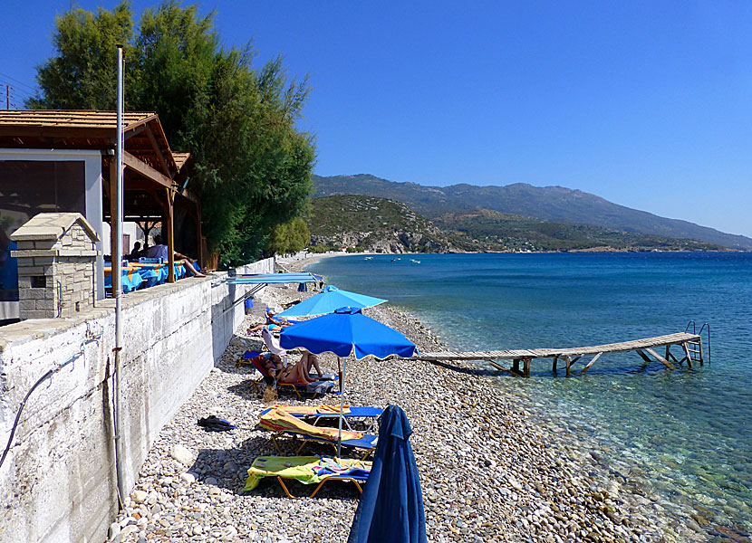 The long beach of Balos in Samos.