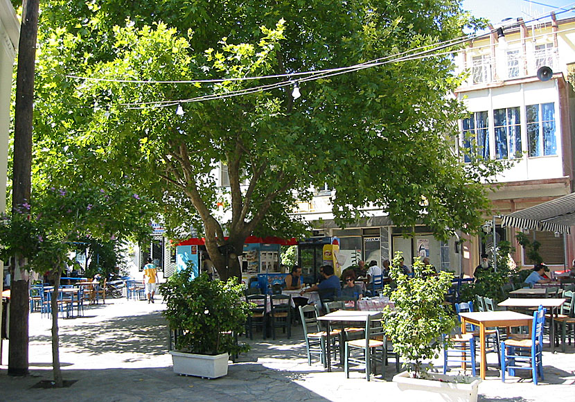 The square in Mytilini in Samos.