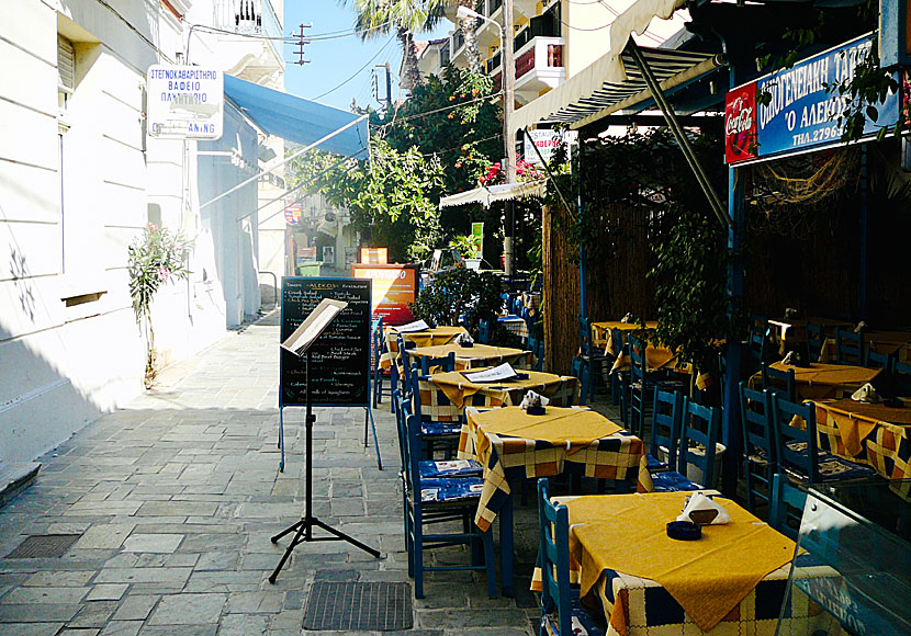 Taverns, restaurants and cafes in Samos town Vathy.
