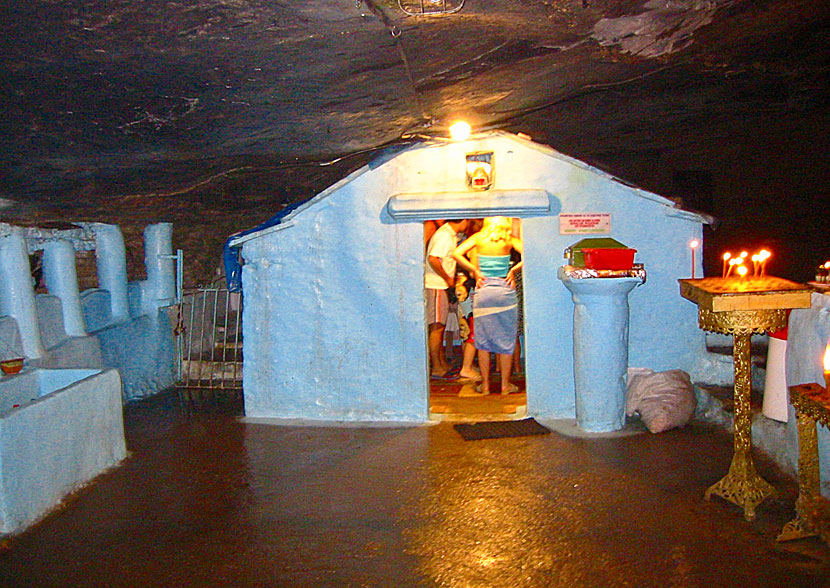 Panagia Spiliani cave church above Potokaki beach on Samos.