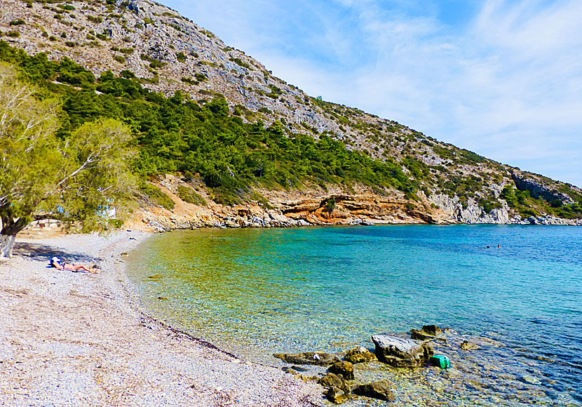 Sideras beach is close to the village and beach of Posidonio on Samos.