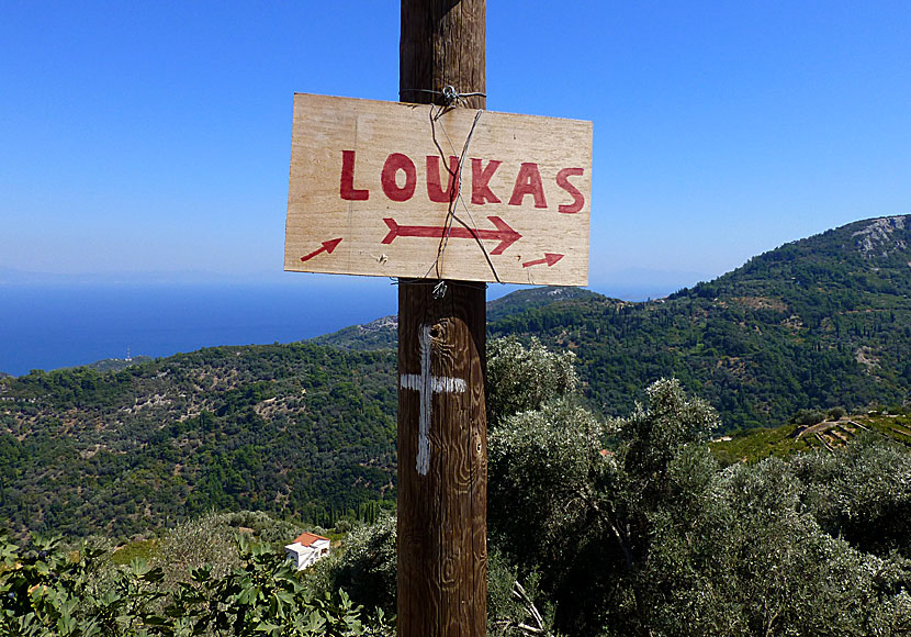The road to Lukas Taverna in Manolates on Samos.