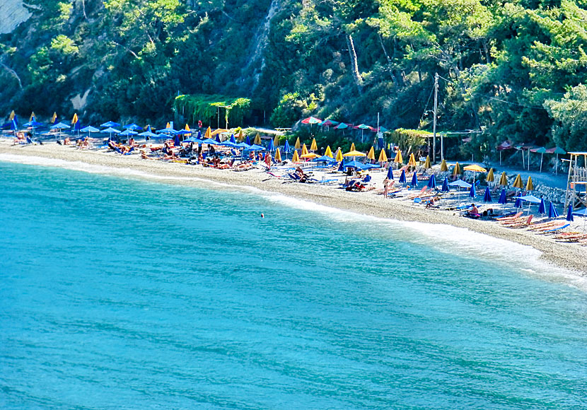 Tsamadou beach is one of the few beaches on Samos where nudism is allowed.