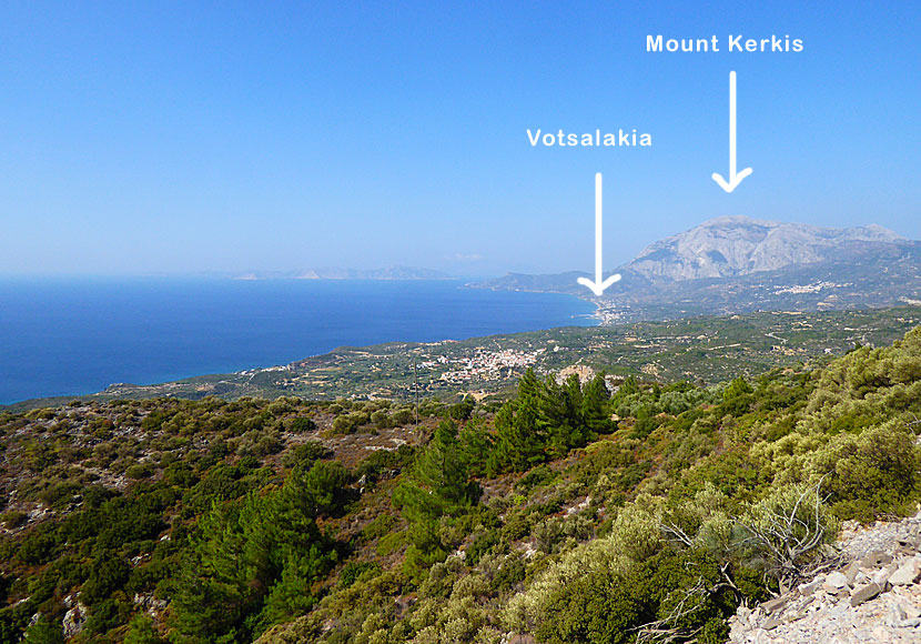 Votsalakia lies at the foot of the mighty Mount Kerkis, which is Samos highest mountain.