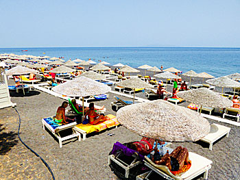 Kamari beach on Santorini.