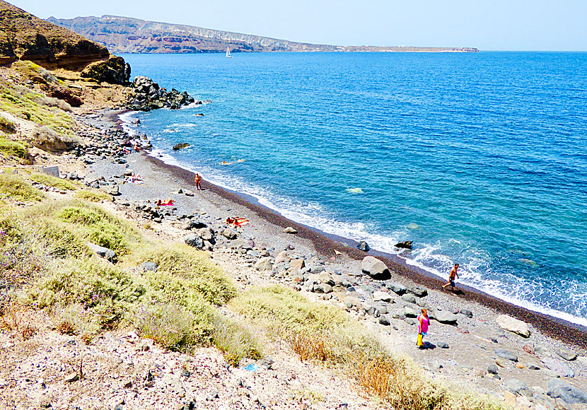 Katharos beach close to Oia in Santorini.