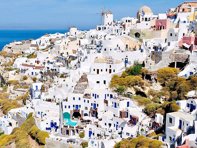 Don't miss the beautiful village of Oia when you travel to Imerovigli on Santorini.