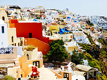 The village Oia & Amoudia on Santorini.