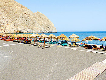 Perissa beach on Santorini.