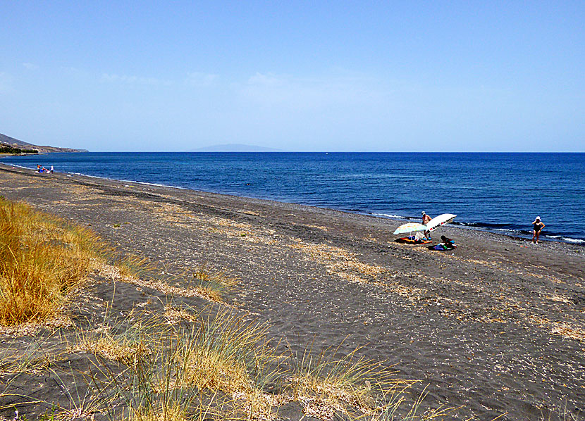 The best beaches in Santorini. Monolithos beach. 