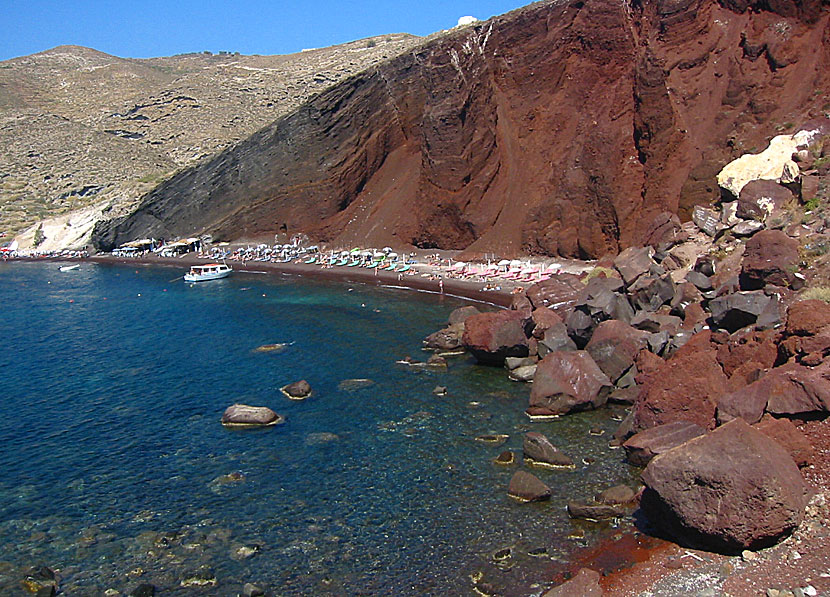 The best beaches in Santorini. Red beach. 