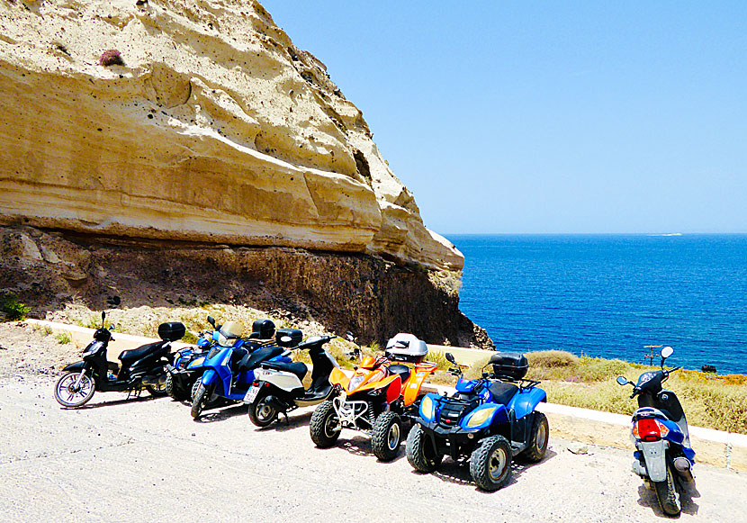 The parking lot above Katharos beach.